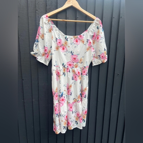 floral off the shoulder mini dress - Picture 1 of 5
